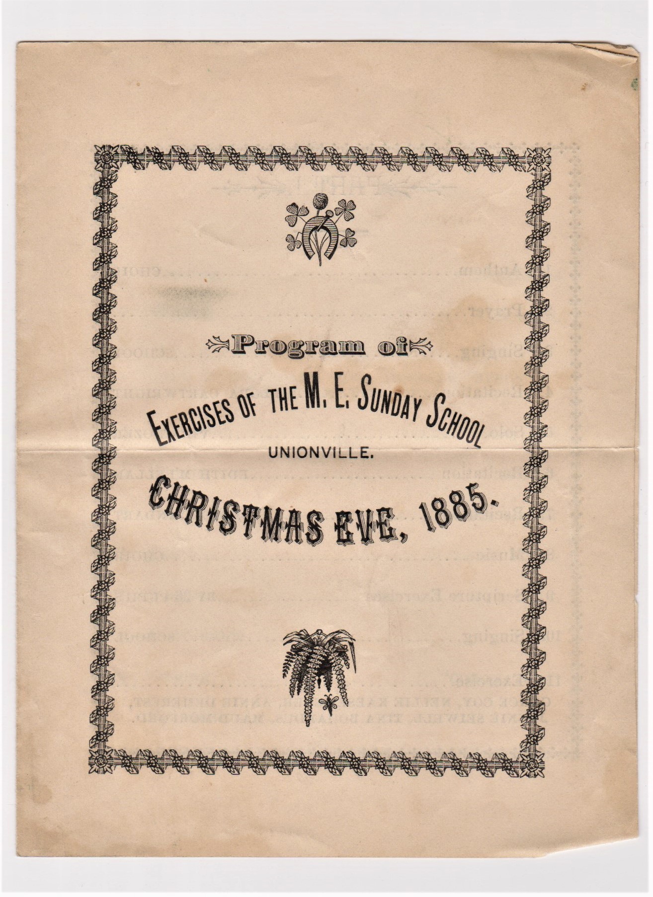 M.E. Christmas Eve 1885