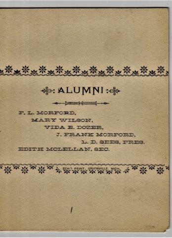 1891 Unionville Alumni Reception