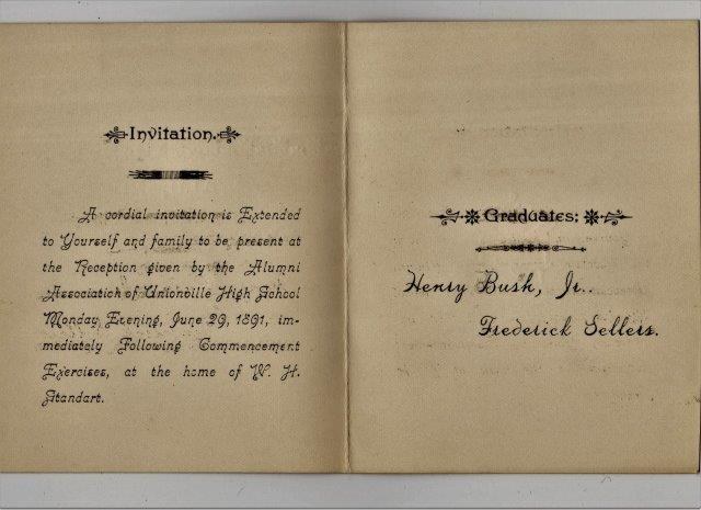 1891 Unionville Alumni Reception