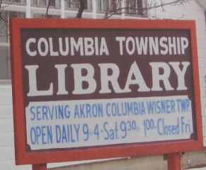 Old library sign